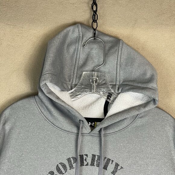 Under Armor Hoodie Mens Large Gray Storm Wounded Warrior Project Sherpa Lined - Picture 2 of 11